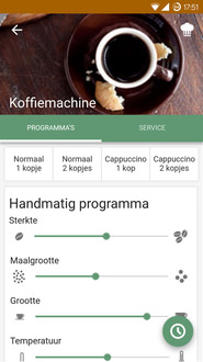 Het instructiescherm van ATAG Antoon