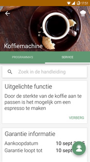 Het instructiescherm van ATAG Antoon